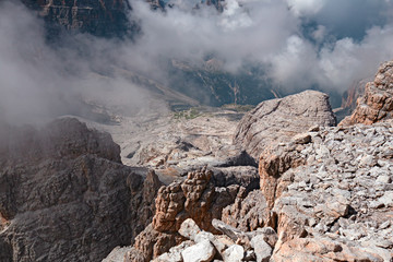 Wall Mural - mountaineers equipped face the 