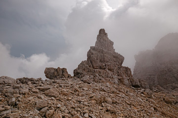 Wall Mural - mountaineers equipped face the 