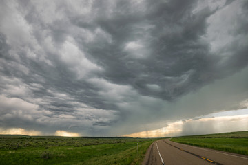 Poster - Dramatic sky of a severe thunderstorm on the plains in eastern Montana