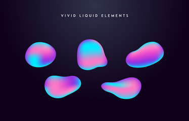 Wall Mural - gradient vivid shapes. modern abstract colorful vector fluid collection.