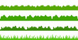 Large set of fresh green spring grass cartoon borders in lengths and densities for use as design elements isolated on white background. cartoon vector illustrations