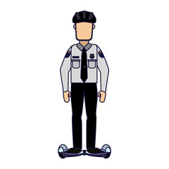 Sticker - Police with hoverboard