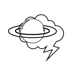 Sticker - saturn planet with speech bubble pop art style