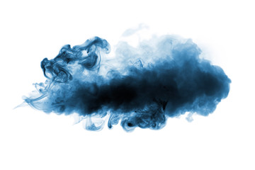 Wall Mural - blue smoke isolated on white