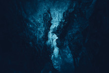 View Of Blue Crystal Ice In Cave