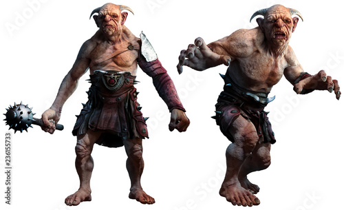 Fotomural Trolls , ogres or giants 3D illustration