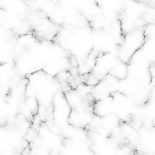 
Seamless Marble Vector Texture. Realistic White Marble With Black Veins Repeating Pattern. Elegant Background. Square Tile. 