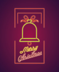 Canvas Print - merry christmas card neon light