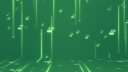 Poster - abstract field of binary code and stock market economy background with random number