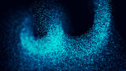 Poster - Abstract background of data flow. Network concept with spray. Futuristic technology element. 3D rendering.