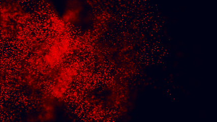 Poster - Abstract background of data flow. Network concept with spray. Futuristic technology element. 3D rendering.