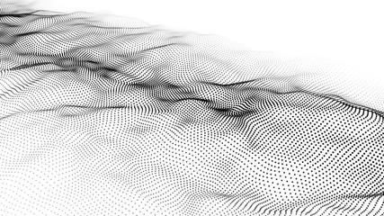Poster - Futuristic dots pattern. Imitation wave of particles. Data visualization. Vector illustration.