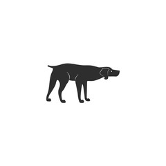 Wall Mural - Vector illustration. Flat style icon of weimaraner for different design. Cute hunting dog. Simple silhouette pictogram for different design.