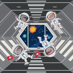 Wall Mural - Astronaut in the spaceship