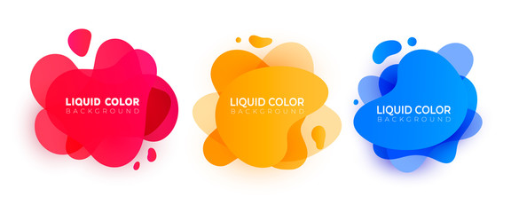 Wall Mural - Set of wave liquid  gradient splashes. Vector design for covers, greeting card, poster or flyers.