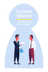 Poster - businessmen paper envelope communication mail letter concept keyhole background male cartoon character full length vertical copy space flat