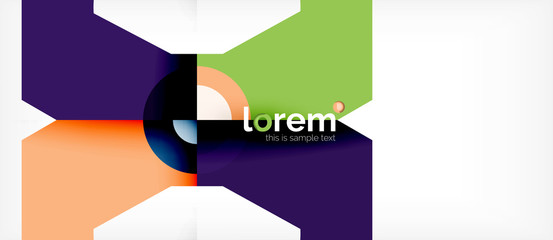 Geometric colorful shapes composition abstract background. Minimal dynamic design