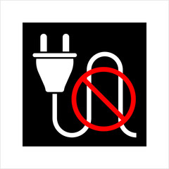 Wall Mural - Power Plug Not Allowed Icon