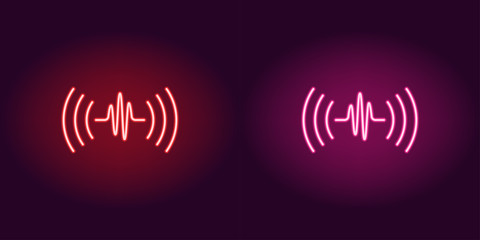 Poster - Neon sound wave, glowing sign. Vector voice sound
