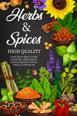 Wall Mural - Herbs and spices, seasonings shop