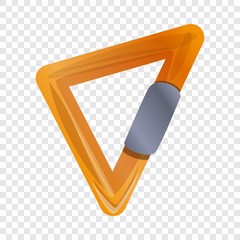 Poster - Triangular carabine icon. Cartoon of triangular carabine vector icon for web design  