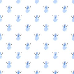 Poster - Snow man pattern seamless vector repeat for any web design