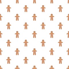 Poster - Gingerbread man pattern seamless vector repeat for any web design