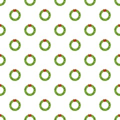 Poster - Christmas wreath pattern seamless vector repeat for any web design