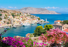 Symi Town Cityscape, Dodecanese Islands, Greece