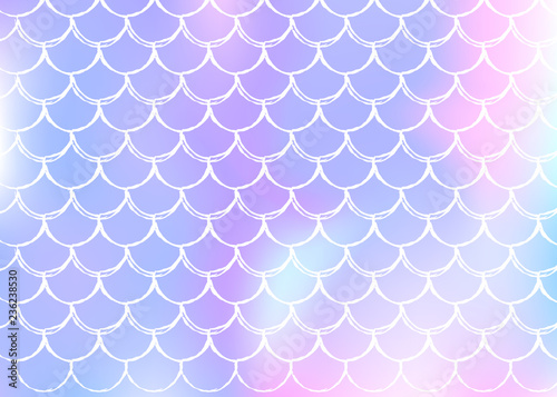Gradient Mermaid Background With Holographic Scales Bright Color