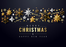 Merry Christmas Text Design. Vector Logo, Typography. Usable As Banner, Greeting Card, Gift Package Etc.