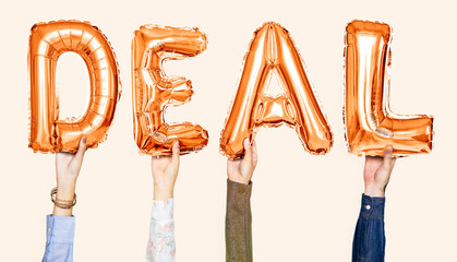 Canvas Print - Orange alphabet balloons forming the word deal