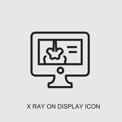 Sticker - x ray on display icon. outline x ray on display icon from medicine collection. Use for web, mobile, infographics and UI/UX elements. Trendy x ray on display icon.