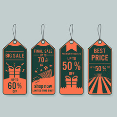 Wall Mural - Set of sale labels and banner. Retro design.