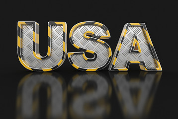 Poster - Metal USA text. Image with clipping path.