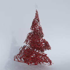 Poster - Render of 3D Christmas tree