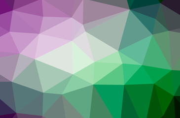 Illustration of abstract low poly green horizontal background.