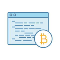 Poster - Bitcoin mining software color icon