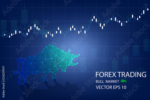 Vector Of Forex Trading Graph With Bull Or Bullish Market Financial - 