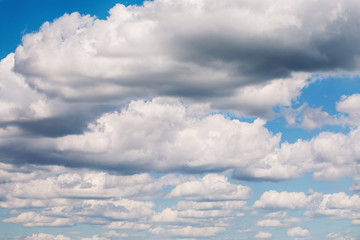 Background of white clouds on the blue sky