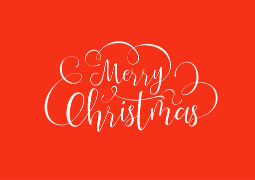 Merry Christmas calligraphy text quote background