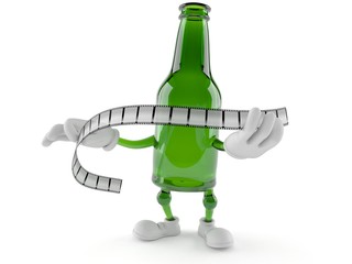 Sticker - Green glass bottle character holding film strip