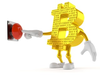 Poster - Bitcoin character pushing button