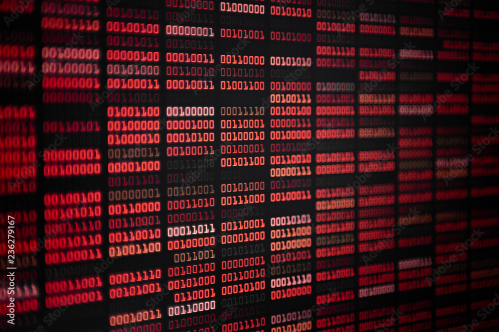 Red Data Code Image red binary code. data black out some data missing from system. server ...