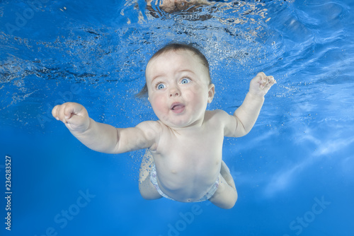 baby girl swimming