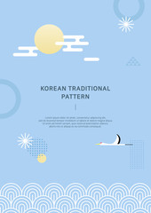 Wall Mural - Korean traditional vector background.