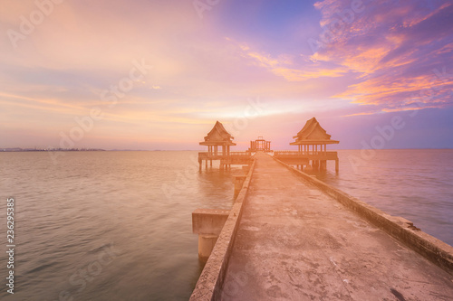 Fotografía Walking path over seacoast after skyline, natural landscape background