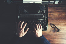 Typewriter With Man Hand