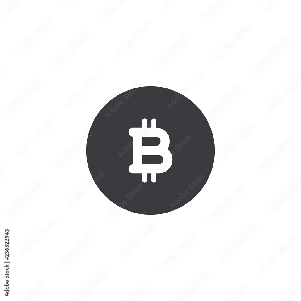 Vector bitcoin icon. Bitcoin symbol shape. Crypto currency. Virtual money.  Bicton sign. Coin logo Stock Vector | Adobe Stock