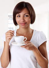 Wall Mural - WOMAN HOLDING TEA CUP